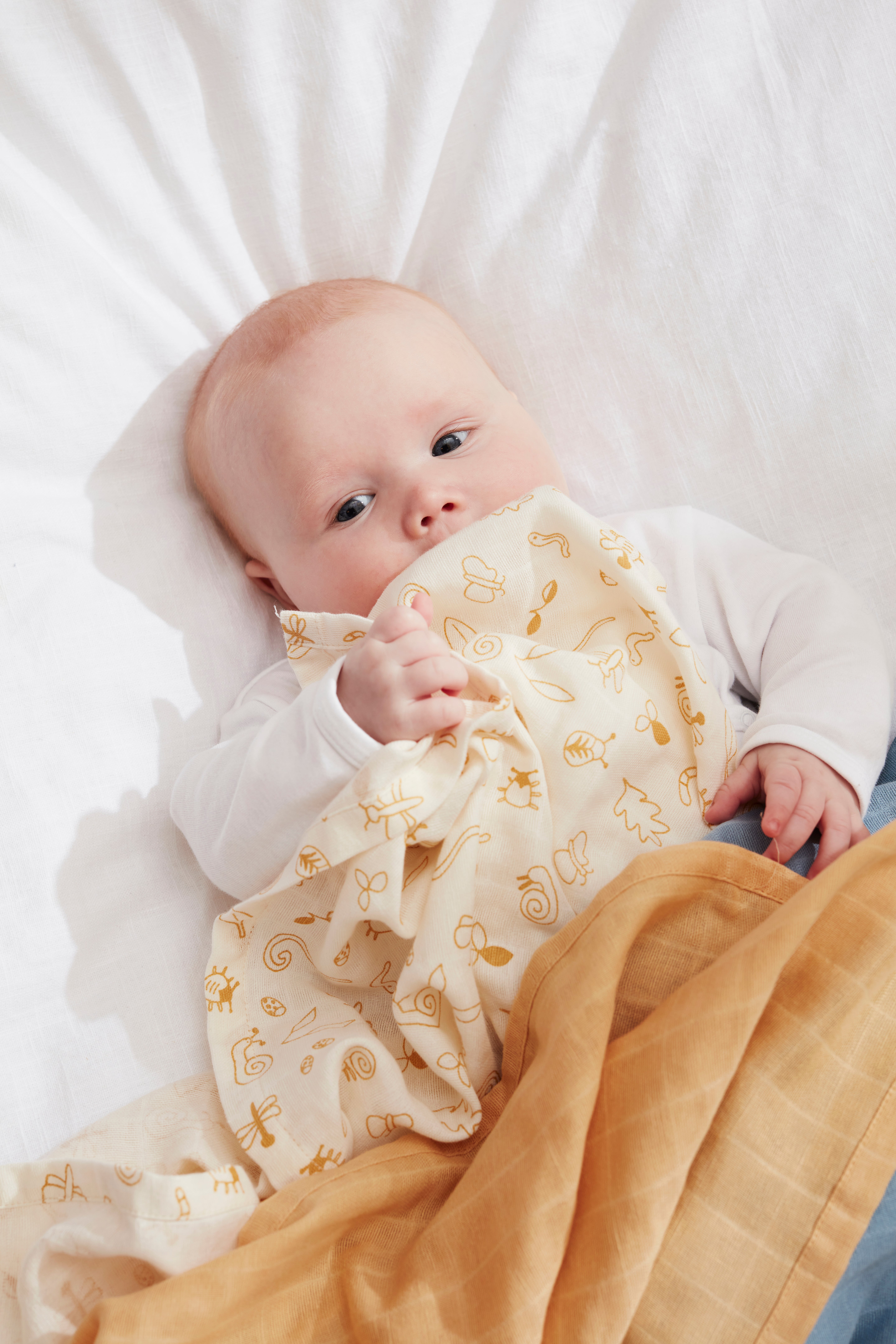 Muslinfilt baby blå mix