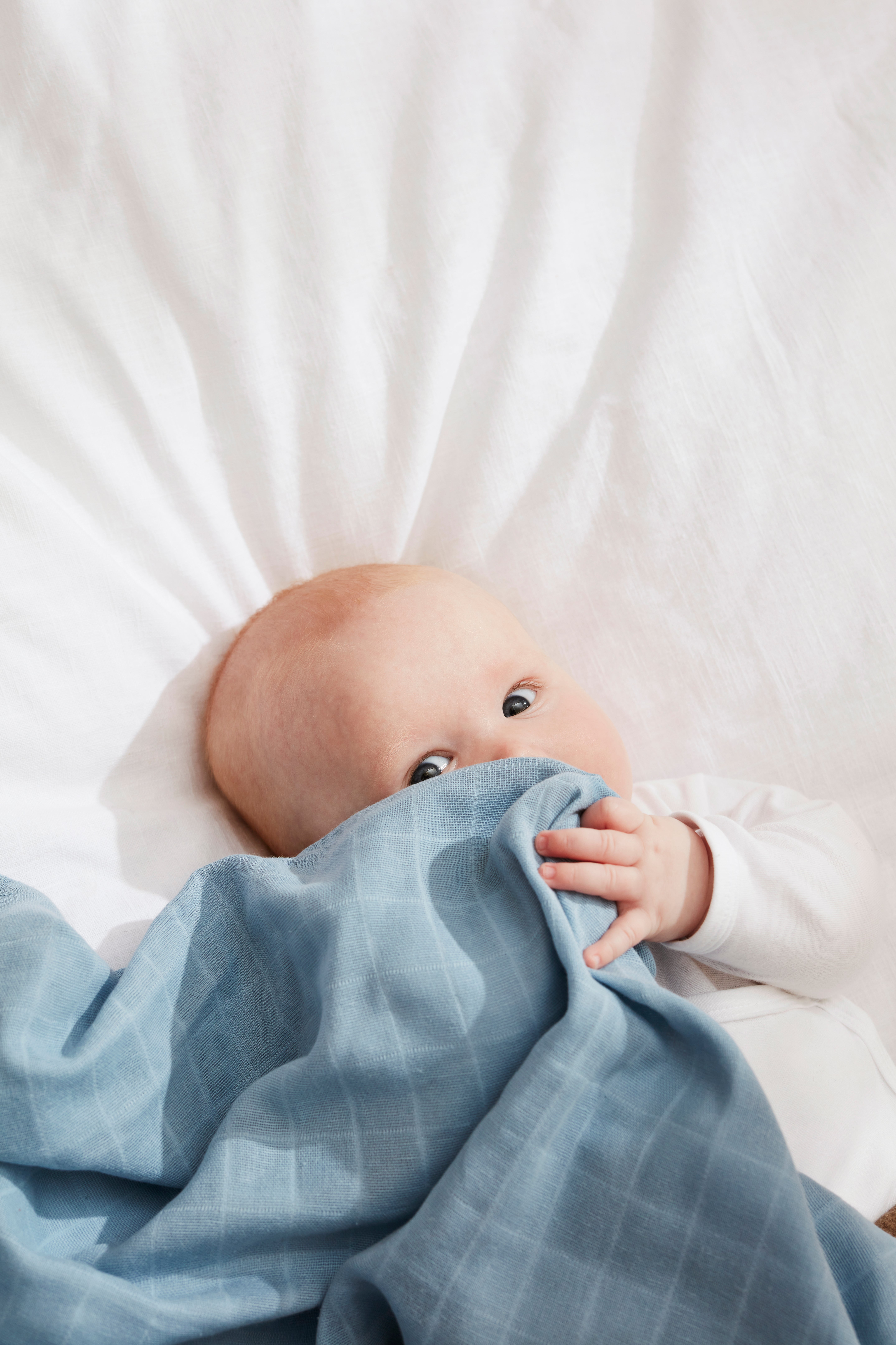 Muslinfilt baby blå mix