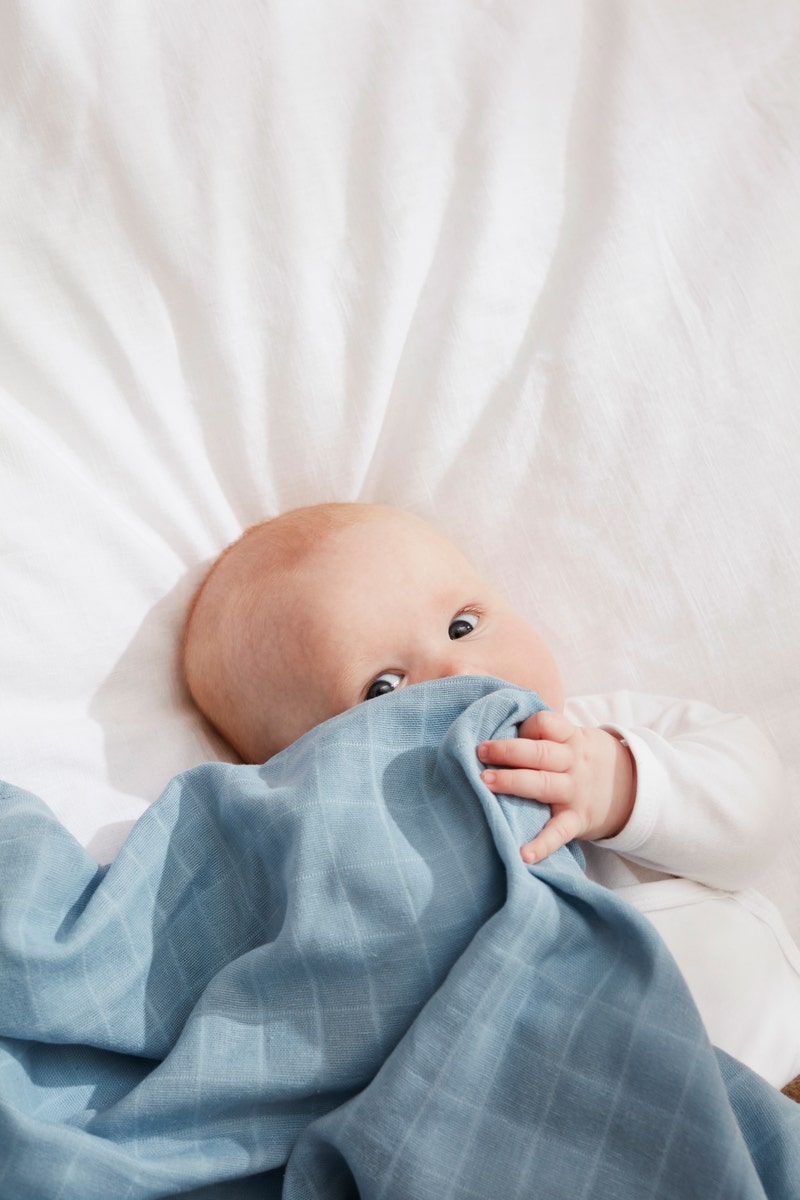 Muslinfilt baby blå mix