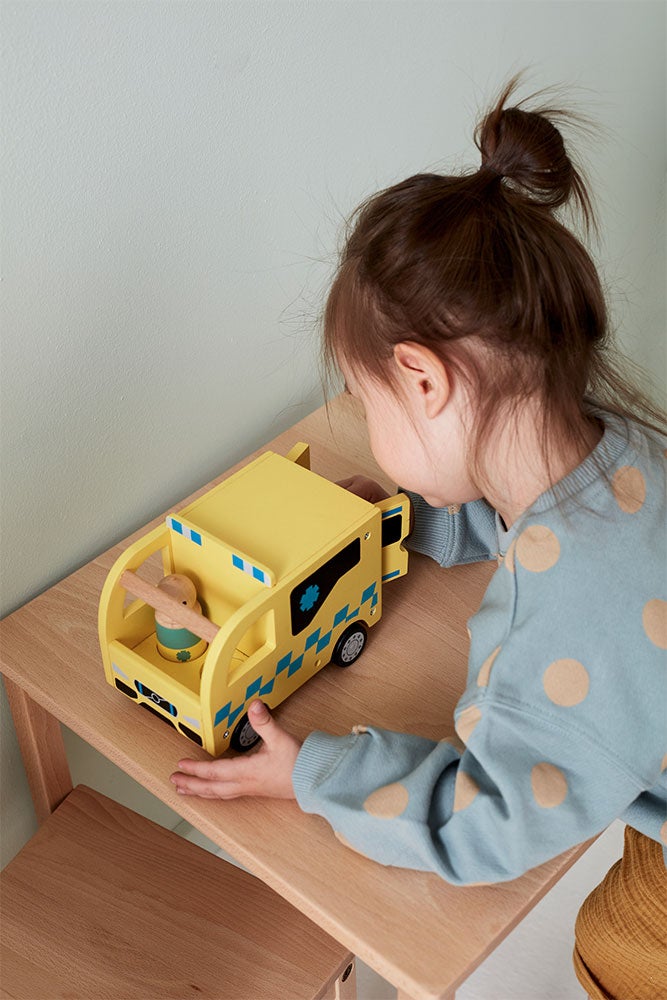 Ambulans leksaksbil gul