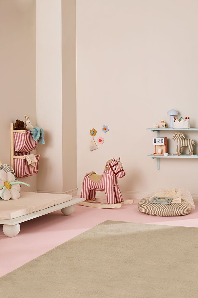 Wall storage textile stripe clay pink