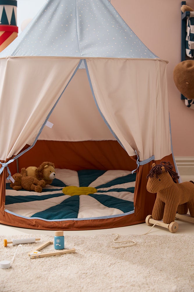Lekmatta cirkus blågrön