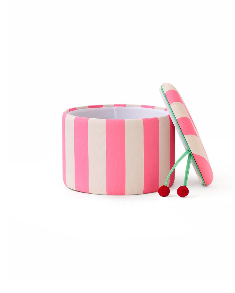 Sittpuff cylinder med förvaring rosa 