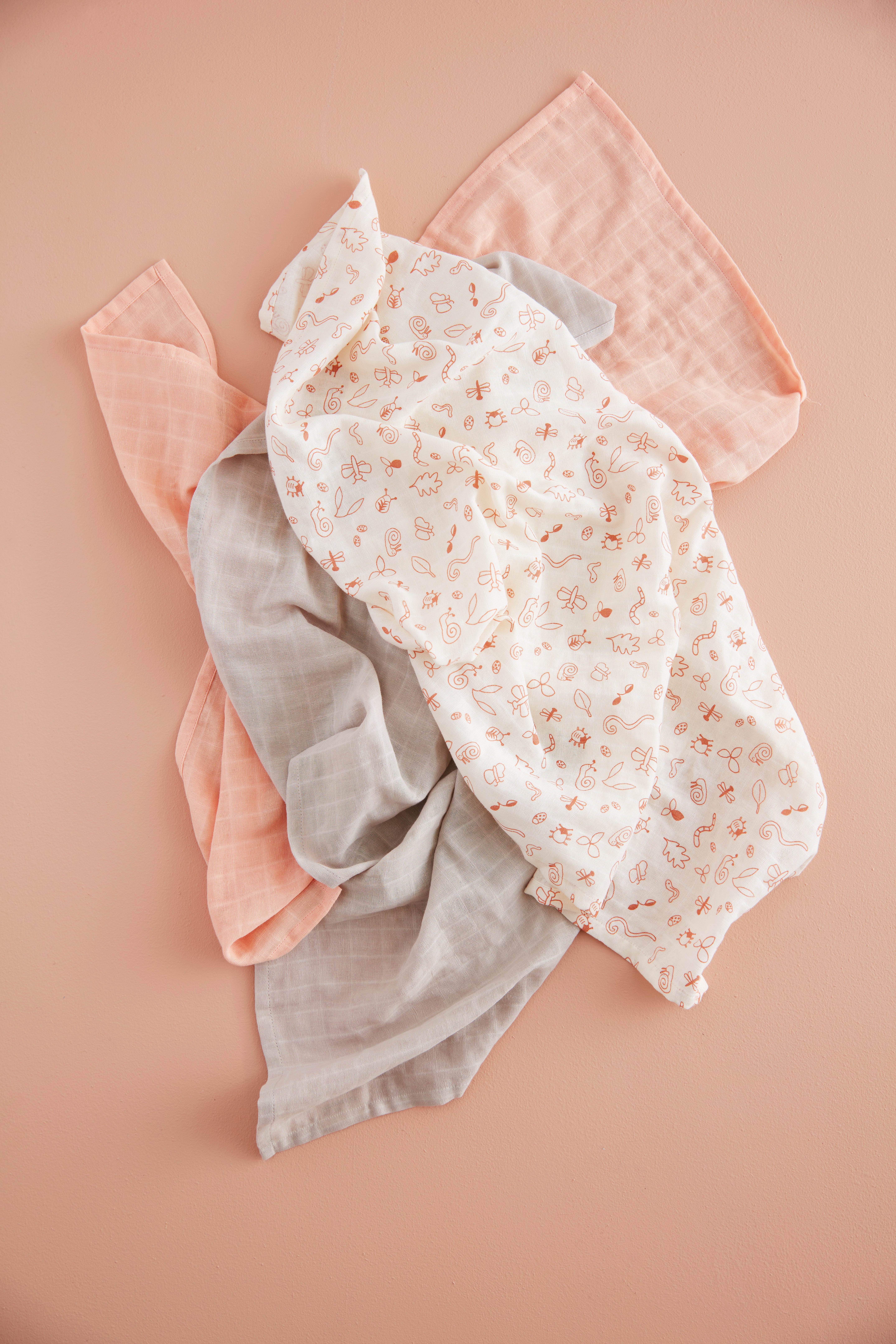 Muslinfilt baby rosa mix