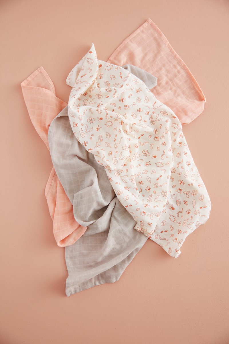 Muslinfilt baby rosa mix