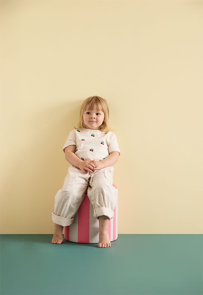 Sittpuff cylinder med förvaring rosa 