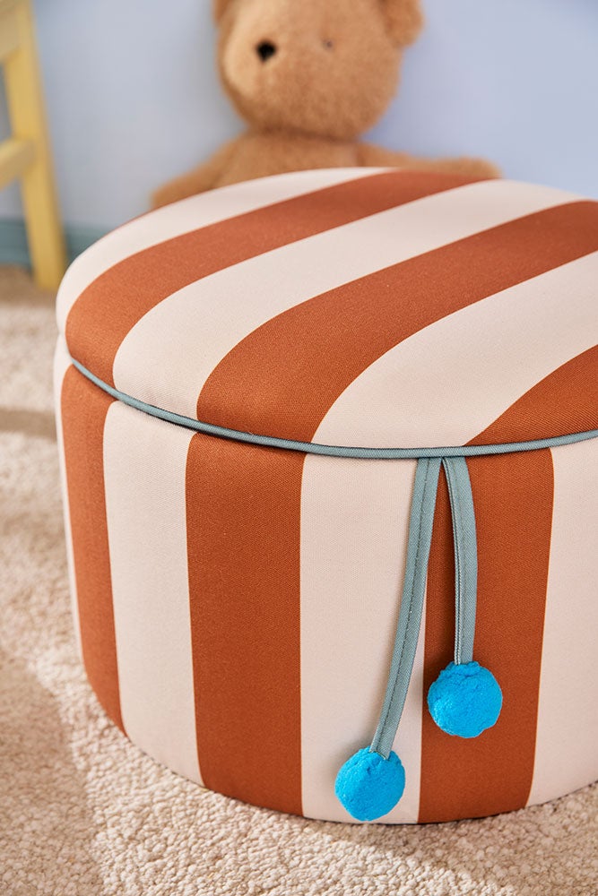Sittpuff cylinder med förvaring brun 