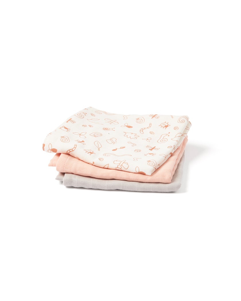 Muslinfilt baby rosa mix